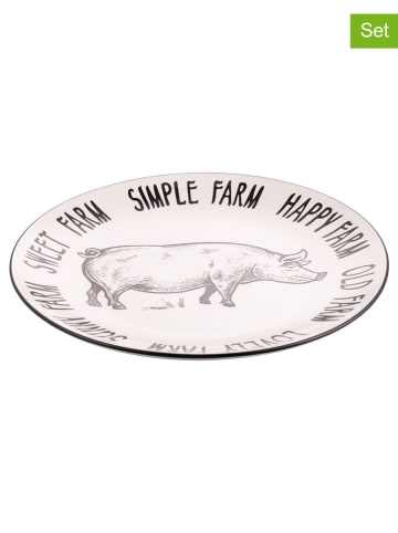 Villa d´Este Talerze obiadowe (6 szt.) "Pig" w kolorze czarno-białym - Ø 27 cm