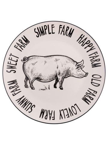 Villa d´Este Talerze obiadowe (6 szt.) "Pig" w kolorze czarno-białym - Ø 27 cm