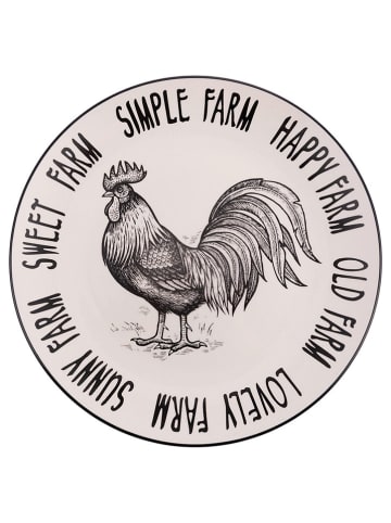 Villa d´Este Talerze obiadowe (6 szt.) "Rooster" w kolorze czarno-białym - Ø 27 cm