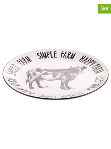 Villa d´Este Talerze obiadowe (6 szt.) "Cow" w kolorze czarno-białym - Ø 27 cm