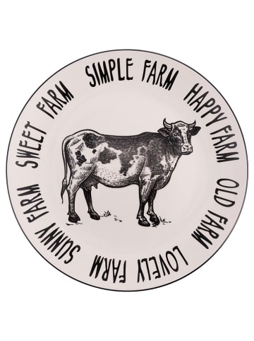 Villa d´Este Talerze obiadowe (6 szt.) "Cow" w kolorze czarno-białym - Ø 27 cm