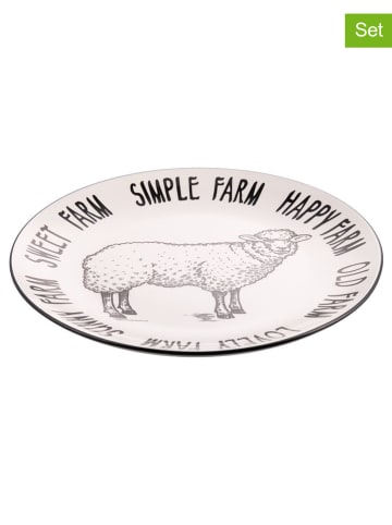 Villa d´Este Talerze obiadowe (6 szt.) "Sheep" w kolorze czarno-białym - Ø 27 cm