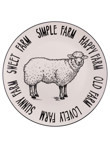 Villa d´Este Talerze obiadowe (6 szt.) "Sheep" w kolorze czarno-białym - Ø 27 cm