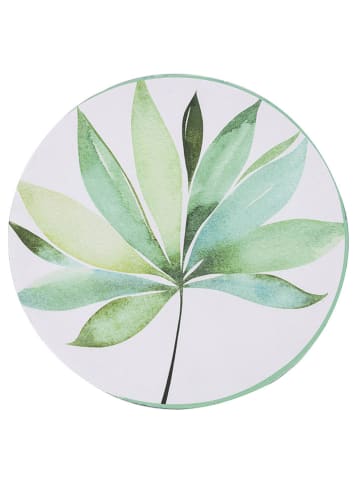 Villa d´Este 6-delige set: placemats "Oriental Botanique" wit/groen - Ø 33 cm