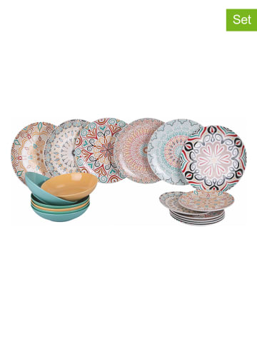 Villa d´Este 18-delig tafelservies "Sharm" meerkleurig