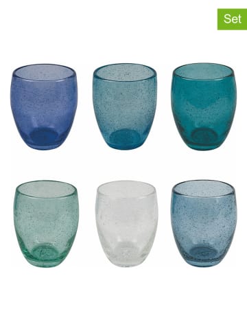 Villa d´Este 6-delige set: glazen "Acapulco" blauw - 300 ml