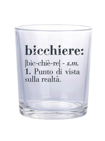 Villa d´Este 6-delige set: waterglazen "Victionary" transparant/zwart - 360 ml