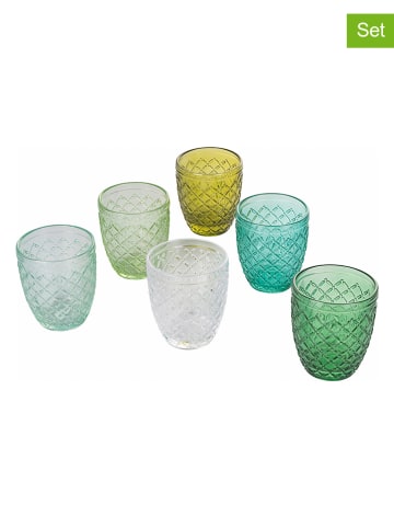 Villa d´Este 6er-Set: Wassergläser "Castle" in Bunt - 275 ml