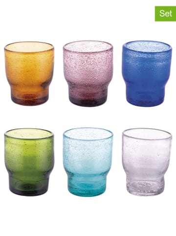 Villa d´Este 6-delige set: glazen "Unico" meerkleurig - 325 ml