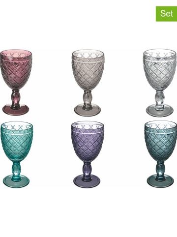 Villa d´Este Kieliszki (6 szt.) "Nuovo Rombi" w różnych kolorach do wina - 280 ml