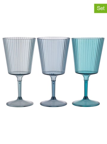 Villa d´Este 12er-Set: Gläser "Unico" in Blau/ Transparent/ Türkis - 400 ml