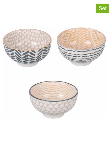 Villa d´Este 6-delige set: kommen "Soho" wit/zwart/beige - Ø 11,8 cm