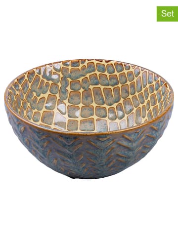 Villa d´Este 2-delige set: kommen grijs/beige - Ø 12,5 cm