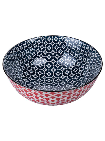 Villa d´Este Kom "Confusion" rood/blauw - Ø 23 cm