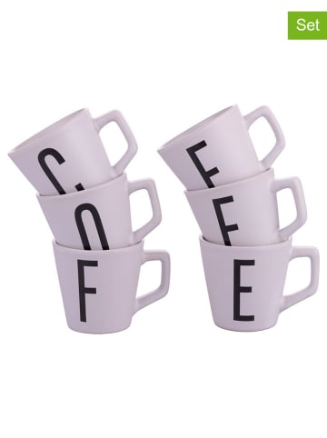 TINTEUNICHE 7-delige koffiekoppenset "Bigismore'' wit