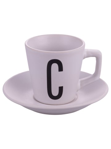 TINTEUNICHE 7-delige koffiekoppenset "Bigismore'' wit