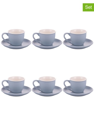 Villa d´Este 6-delige set: koffiekoppen "Forma" lichtblauw - 100 ml