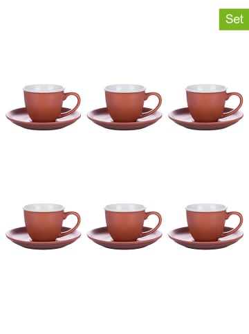 Villa d´Este 6-delige set: koffiekoppen "Forma" lichtbruin - 100 ml
