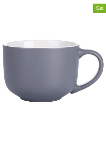 Villa d´Este Kubki jumbo (4 szt.) "Forma" w kolorze szarym - 500 ml