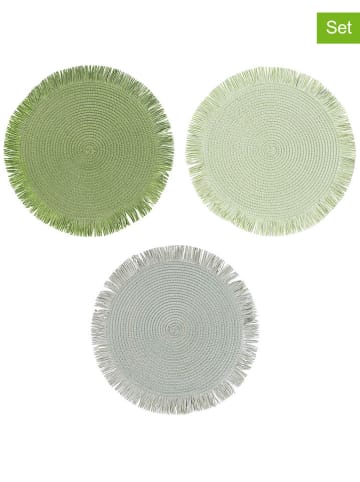 Villa d´Este 3er-Set: Tischsets in Grün - Ø 38 cm