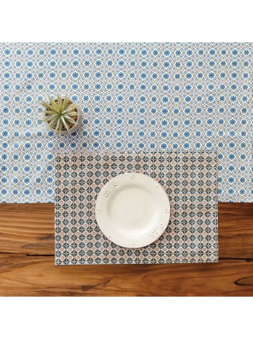 Villa d´Este Placematset "Valladolid" beige/donkerblauw/rood - (L)33 x (B)48 cm