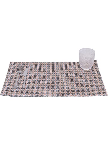 Villa d´Este Placematset "Valladolid" beige/donkerblauw/rood - (L)33 x (B)48 cm