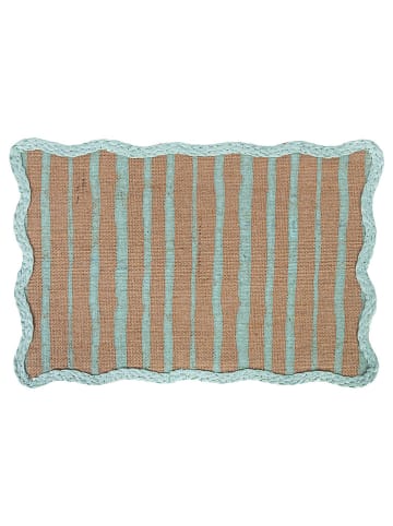 Villa d´Este 6-delige set: placemats "Wavy Ocean" blauw/lichtbruin - (L)29 x (B)43,5 cm