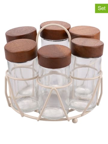 Villa d´Este 6-delige set: kruidenglazen "Toni" crème/bruin - 90 ml