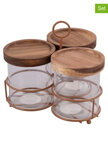 Villa d´Este 4-delige set: voorraadglazen "Toni" bruin - 390 ml