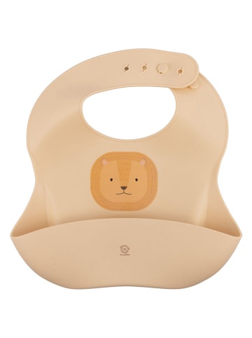 Villa d´Este Silikonowy śliniaczek "Lion" w kolorze beżowym - dł. 25,5 cm