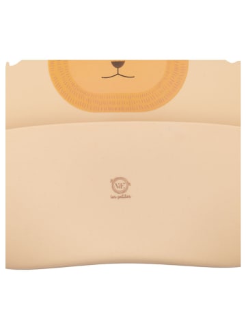 Villa d´Este Silikonowy śliniaczek "Lion" w kolorze beżowym - dł. 25,5 cm