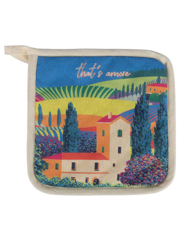 Villa d´Este 2er-Set: Topflappen "Thats Love" in Bunt - (L)20 x (B)20 cm