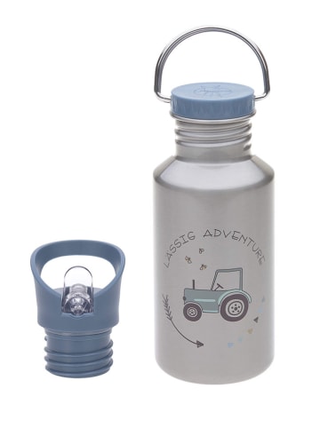 Lässig Trinkflasche "Adventure" in Silber/ Blau - 500 ml