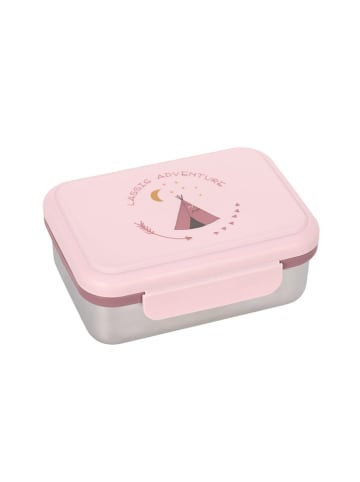 Lässig Lunchbox "Adventure" in Rosa/ Silber - (B)17,3 x (H)13,3 x (T)6,9 cm