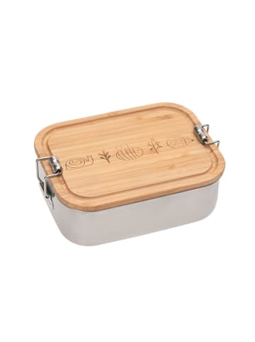 Lässig Lunchbox "Garden Explorer" in Silber/ Beige - (B)18 x (H)12,7 x (T)6 cm