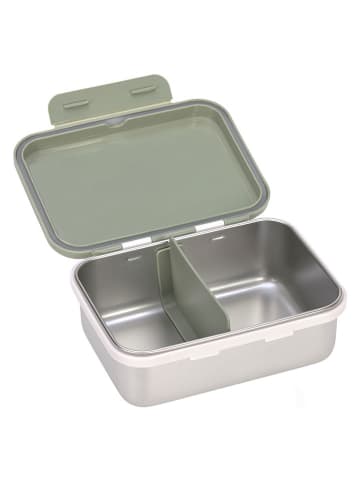 Lässig Edehlstahl-Lunchbox "Happy Prints" in Grün/ Grau - (L)17 x (B)13 x (H)6 cm