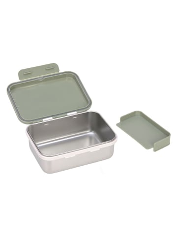 Lässig Edehlstahl-Lunchbox "Happy Prints" in Grün/ Grau - (L)17 x (B)13 x (H)6 cm