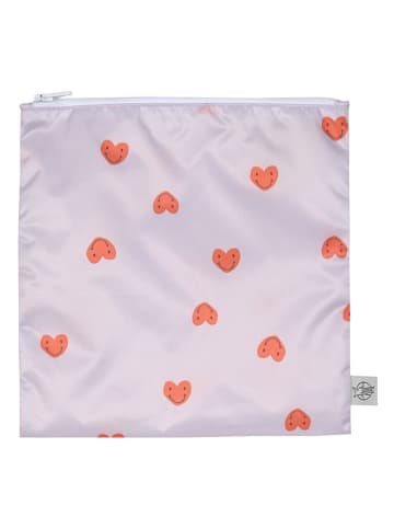 Lässig 2er-Set: Snacktaschen ''Happy Rascals Heart'' in Lila/ Creme - (L)17 x (B)18 cm