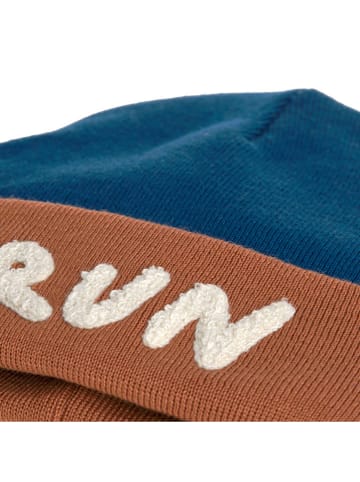 Lässig Wollen beanie "Little Gang" blauw/lichtbruin