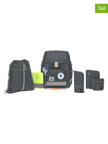 Lässig 7tlg. Schulranzen-Set "Unique" in Anthrazit
