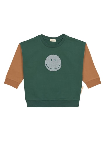 Lässig Sweatshirt "Smile" groen/lichtbruin