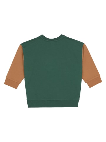 Lässig Sweatshirt "Smile" groen/lichtbruin