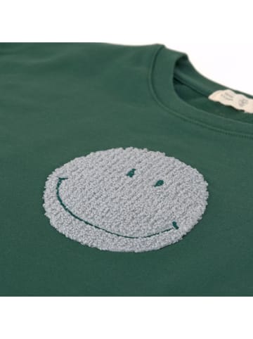 Lässig Sweatshirt "Smile" groen/lichtbruin