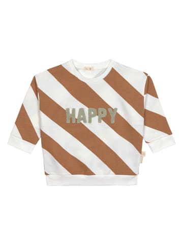 Lässig Sweatshirt in Creme/ Hellbraun