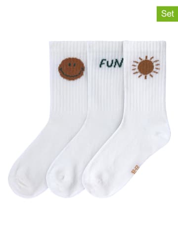 Lässig 3er-Set: Socken "Little Gang Fun" in Weiß