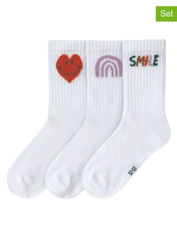 Lässig 3-delige set: Sokken "Little Gang Smile" wit