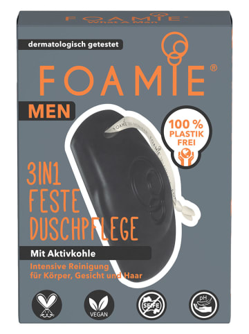 Foamie 4er-Set: 3in1 Feste Duschpflege "What A Man" - je 90 g