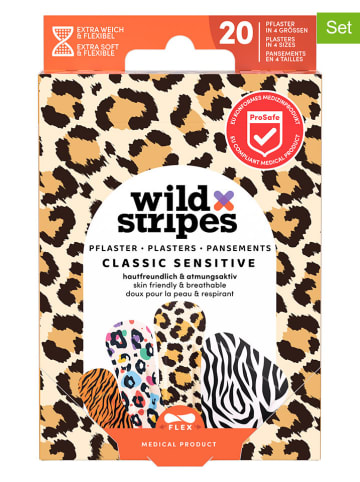 Wild Stripes 4er-Set: Wundpflaster "Classic Sensitive Animal" - je 20 Stück