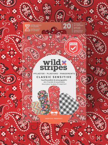 Wild Stripes 4-delige set: wondpleisters "Classic Sensitive Fashion" - elk 20 stuks