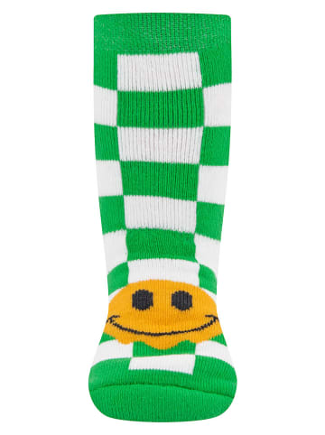 ewers ABS-Socken "SoftStep Karo/Smile" in Grün